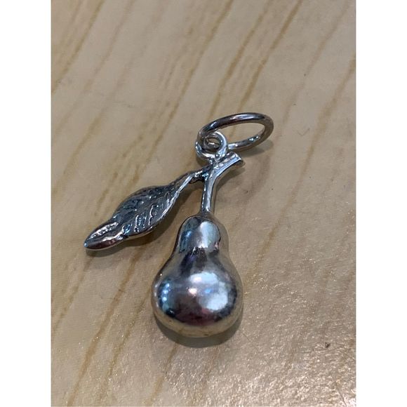 .925 Pear Sterling Silver Jewelry Charm - Picture 1 of 3